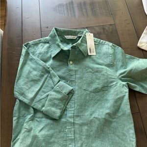 Janie and Jack Green Casual Button Down Shirt